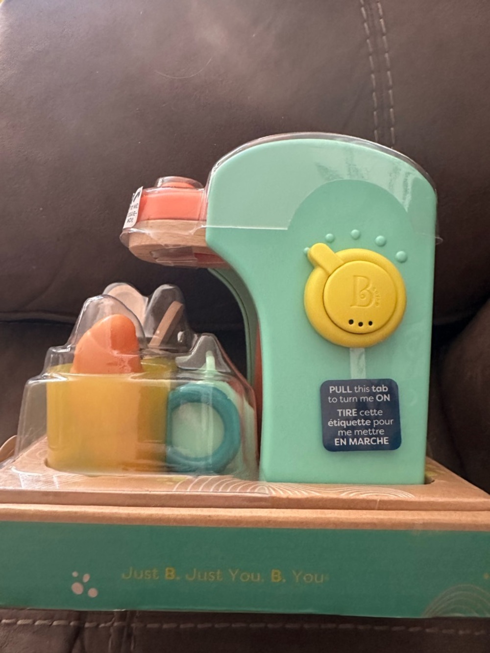 Mint and Yellow Play Coffee Maker for Kids